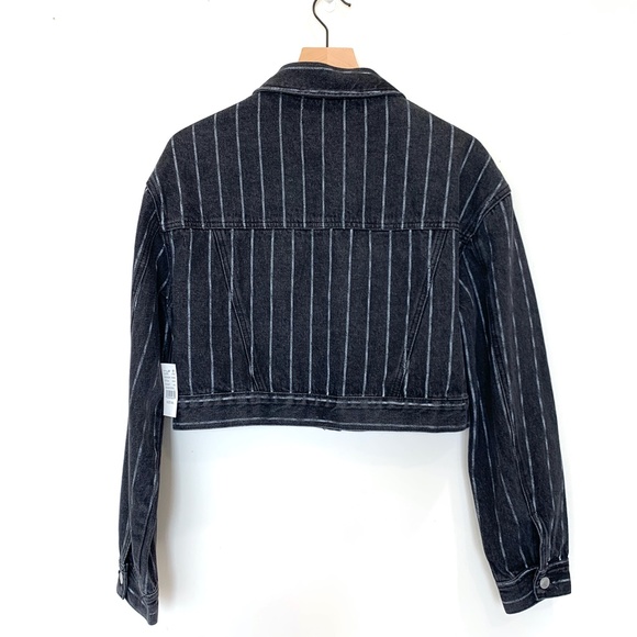 PacSun Salem Black Striped Cropped Jean Jacket - Picture 4 of 8